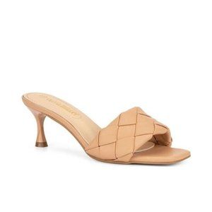 Olivia Miller Half Moon Dress Open Square Toe Sandals Tan OMH-5171 Women's US 9